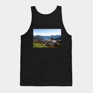 Resting During the Hike with Mountain view on Kepler Track Tank Top